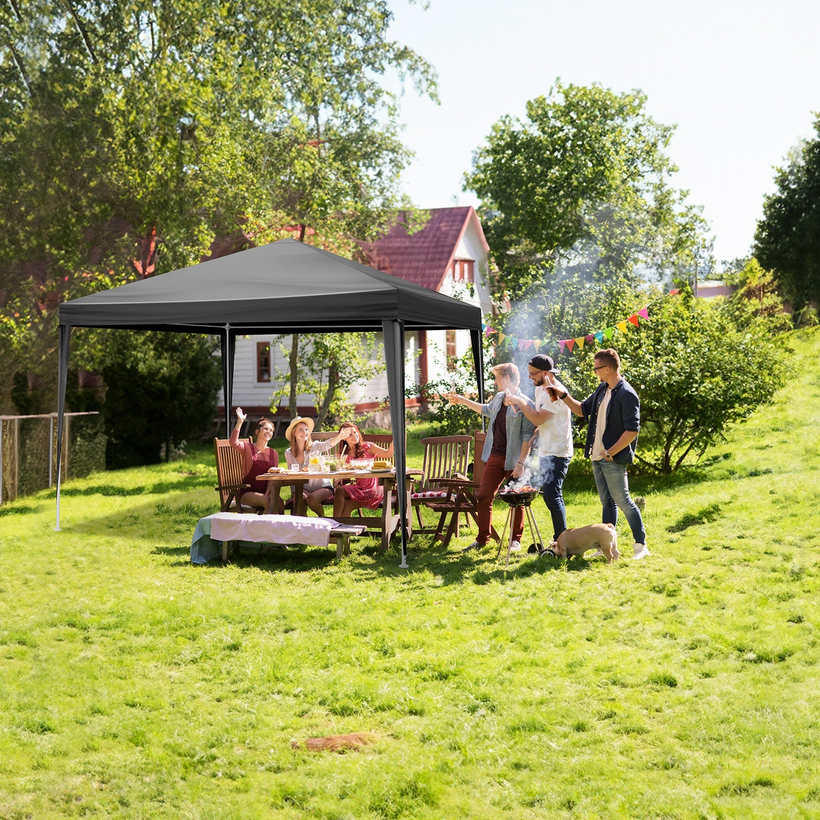 10x10ft Black Outdoor Pergola Tent