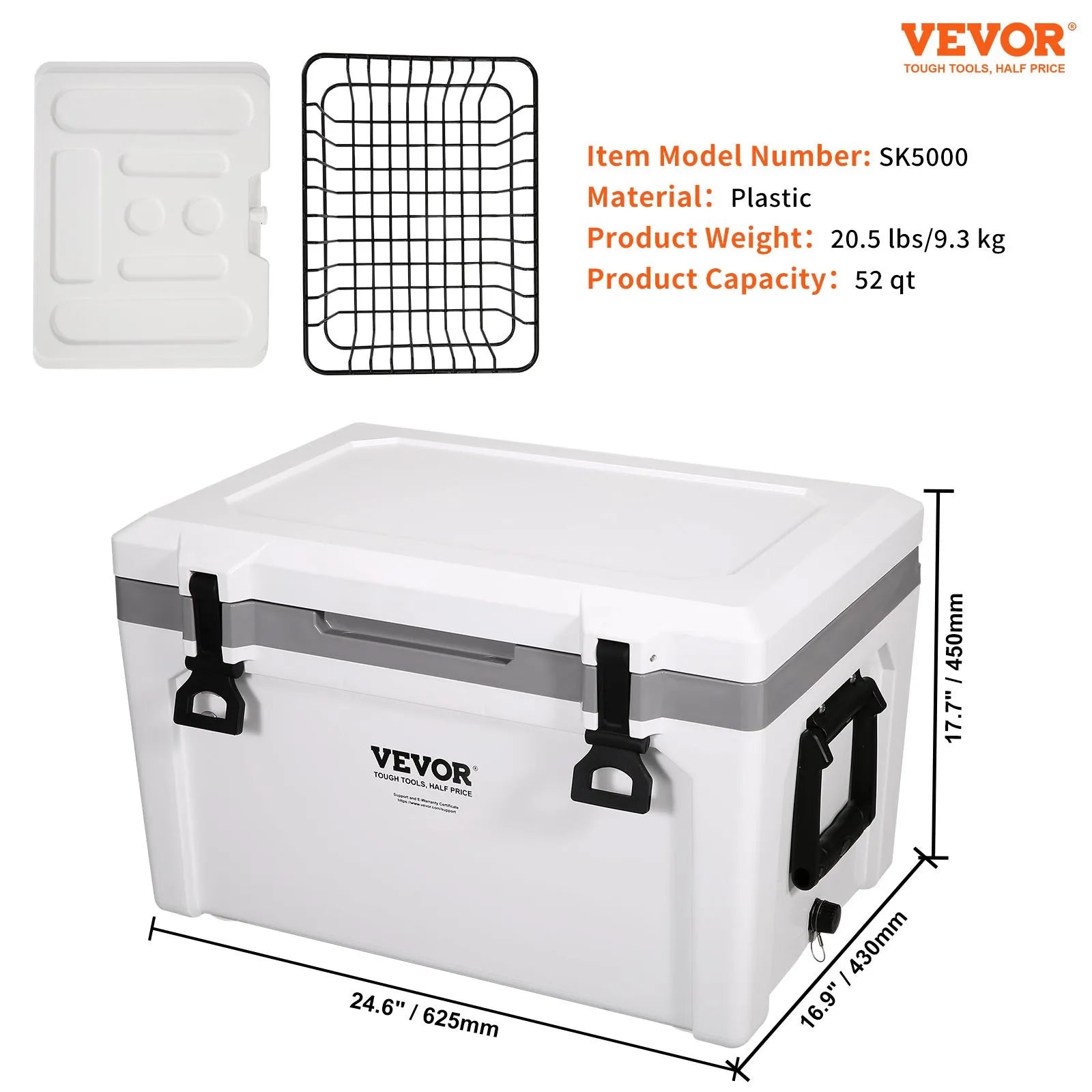 52 Qt Insulated Portable Hard Cooler