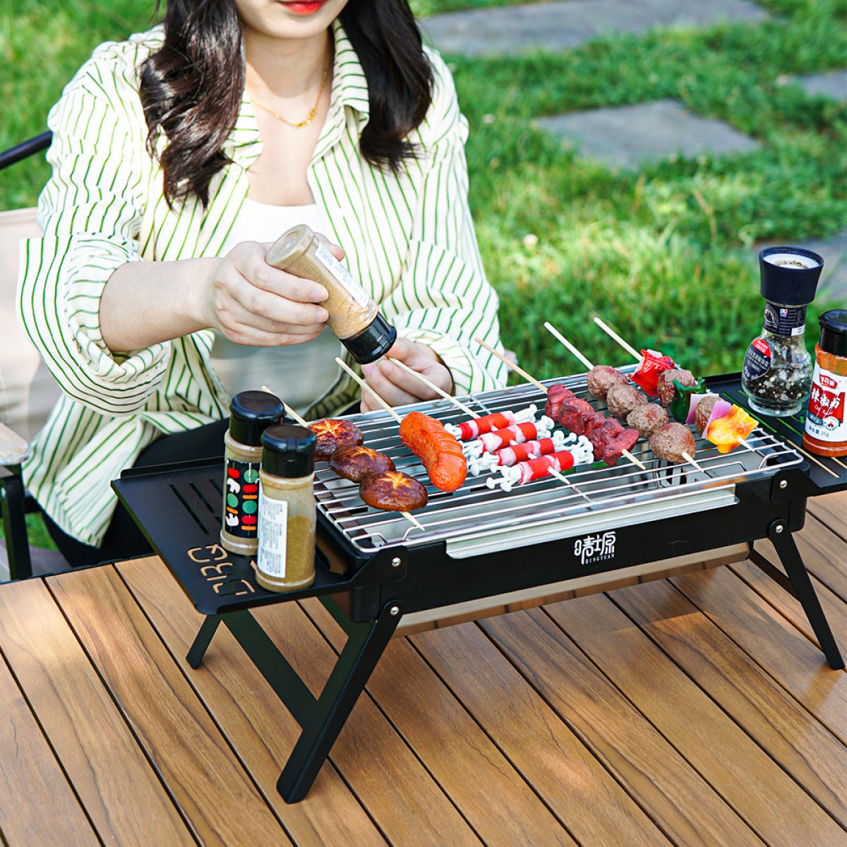Foldable Outdoor Household BBQ Rack
