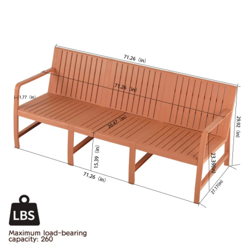 3-Seater Waterproof Patio Sofa