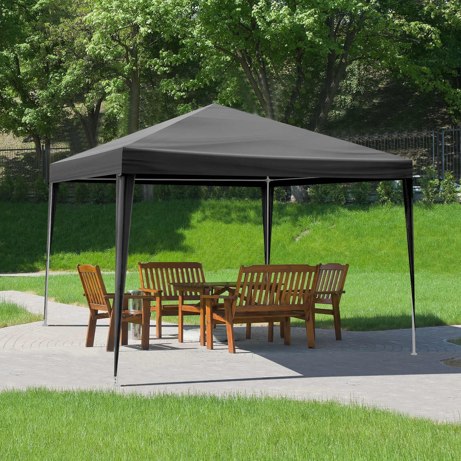 10x10ft Black Outdoor Pergola Tent